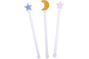 FIXOSHEE Drink Stirrers 3 Pcs Glass Swizzle Sticks 5.11 Inch Coffee Stirrer Beverage Rods for Smooth Mixing in Bars Home Part