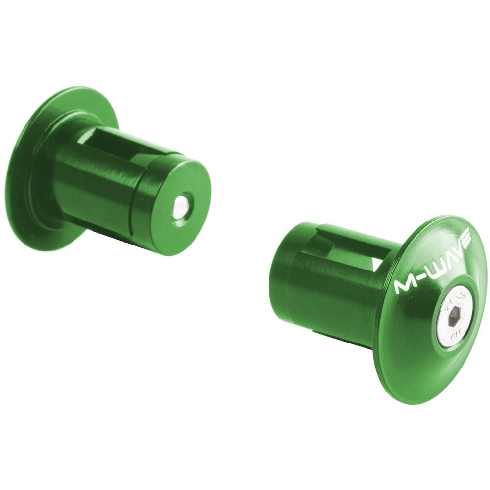 M-Wave Unisex Adult A Rio Aluminium Handlebar Plugs - Green, N/A