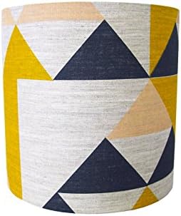 Tamasyn Gambell Pink, Grey and Mustard Aztec Linen Lampshade, Short [Energy Class A]