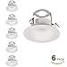6 Pack Hykolity 4” White Baffle Recessed Can Light Trim, for 4 Inch Recessed Can, Fit Halo/Juno Remodel Recessed Housing