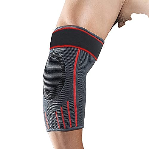Elbow Brace with Strap for Tendonitis 1 Pack, Tennis Elbow Compression Sleeves, Golf Elbow Treatment (Medium) (M)