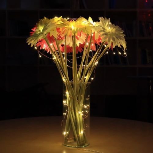 Luces decoración solares, AGM 33 ft 100 LED 10 metros luces de cadena en alambre de cobre impermeable con 8 modos de iluminación para al aire libre, jardines, casas, patios, fiesta de Navidad y todas las decoraciones