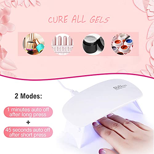 KNLEAGL Gel Nail Polish temperature change color gel 8pc color collection with UV Light 6W Nail Dryer Lamp, Gel Nail Polish Kit with Base and Gel Top Coat, Portable Gel Nail Starter Kit Professional