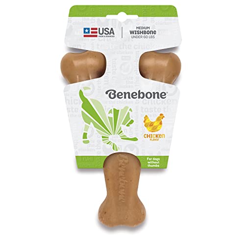 Benebone Wishbone Durable Dog Chew Toy for Aggressive Chewers, Real