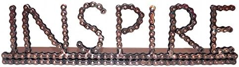 Inspire Bike Chain Desk Art | Gifts for Artists | Handmade Decor