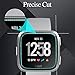 [5 Pack] Compatible for Fitbit Versa Screen Protector Tempered Glass, Fotbor Waterproof 9H Hardness HD Clear [No-Bubble] Anti- Scratch Easy Installation Film for Fitbit Versa Accessories (Clear)