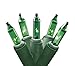 100- Count Green Mini Christmas Light Set, 20.6 ft Green Wire