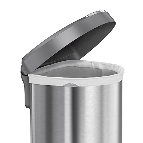 simplehuman 45 Liter / 12 Gallon SemiRound Sensor Automatic Trash Can