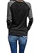 Coutgo Women's Long Raglan Sleeve Elbow Patch Blouse Top Shirt