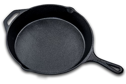 A1 Chef Premium Quality Cast Iron Skillet - Pre-seasoned - 12" Diameter - Suitable For All Kinds Of Ovens - Heats & Bakes Evenly