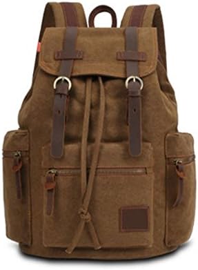 Laptop Backpack Student Leisure Shoulder Computer Daypack Rucksack Bag Weekend Bag Khaki
