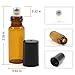 Mavogel 5ml Amber Glass Roller Bottles-Set of 6 Roll Bottle With Metal Ball for Essential Oil,Aromatherapy,Perfumes and Lip Balms