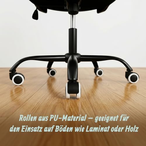 Bürostuhl, höhenverstellbar, drehbar, Wippfunktion, schwarz