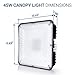 Hyperikon LED Canopy Light 45W (150W-225W Equivalent) 4400 Lumens, UL, Outdoor Commercial Fixture, Gas Station and Garage Lighting, 5000K