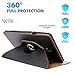 ZoneFoker Samsung Galaxy Tab A 10.5 inch 2018 SM-T590/T595 Tablet Leather Case, 360 Degree Rotating Multi-Angle Viewing Auto Sleep/Wake Folio Stand Cover with Pencil Holder and Card Pocket - Black