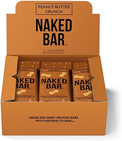 NAKED Peanut Butter Crunch Protein Bars - High Protein Snacks Made with