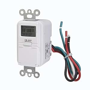 Westek TMDW10 In-Wall Programable Digital Timer, 120 V.25 ... wiring electric timers lights 