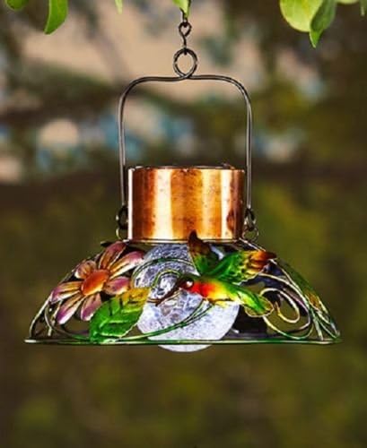 NEW Hummingbird Lampshade Hanging Solar Garden Lamp Light Outdoor Yard Decor