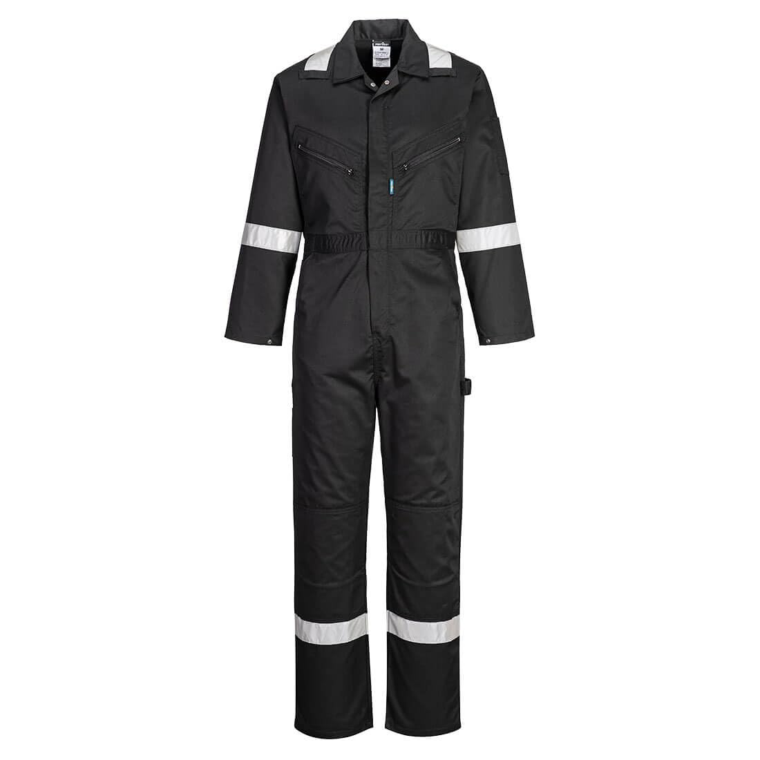 Portwest F813 Iona Polycotton Safety Work Coverall Black, Large