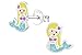 Hypoallergenic Sterling Silver Blue Glitter Mermaid Stud Earrings for Little Girls (Nickel Free)
