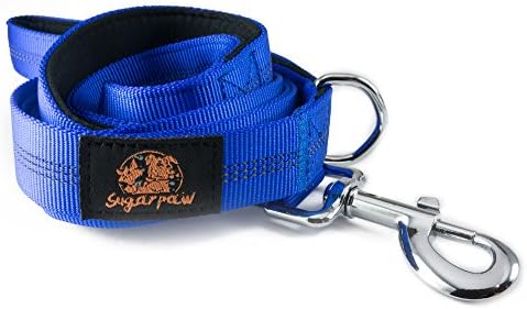 Sugarpaw Heavy Duty 6-feet Dog Leash – Reflective Stitching with Comfortable Dual Padded Handles – Super Durable Nylon for Training/Walking Large, Medium and Small Puppy’s, Pets, and Cats