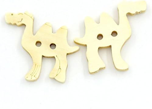 Pack of 100PC Mixed Color and camel shape 2 Holes Scrapbooking Sewing wooden Buttons 28x26mm