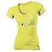 Oregon Ducks W Deep V Short Sleeve Tee, L, Neon Heather Yellow