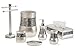 Crackled Glass Silver Toothbrush Holder And Toothpaste Holder For Bathroom - Elegant Crackled Glass Bathroom Toothbrush Organizer - Decorative 2 Slot Family Toothbrush Cup Holds Multiple Toothbrushes