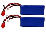 BTG 7.4v 2000mah 25c Lipo Battery Round-plug Terminal for Syma X8C X8G X8W Venture Quadcopter Parts -Pack of 2
