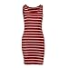 HOT SALE ！Striped Mini Dress,BeautyVan Charming Comfortable Sexy Women Bandage Bodycon Sleeveless Striped Evening Party Short Mini Dress (XL, Red)