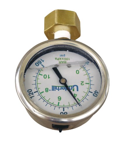 Underhill A-HBG-160K POC Hose Bib with Hose Thread Adapter and Pressure Gauge, 3/4-Inch, 160 PSI