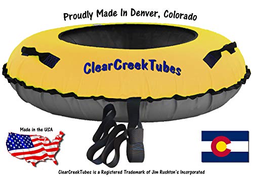 ClearCreekTubes Super Slick NO Wax Needed! 44" Inflated Huge Towable Snow Tube with Gray Bottom
