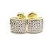 Mens Ladies 10k Yellow Gold Designer Square Micro Pave Diamond Earrings Studs