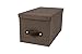 Bigso Silvia Canvas Fiberboard Organizational Storage Box, 5.9 x 6.5 x 11.6 in, Dark Brown