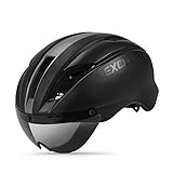 Exclusky Adult Bike Helmet, Cycle Helmet with Detachable Visor Inner Padding& Flow Vents for Men Women Adjustable 57-61cm,Safety Protection