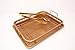 Ulitimate Copper Crisper Air Fry Chef Pan -Stainless Steel Multi-Use Ceramic Coated Tray & Non-Stick Oil Free Basket W/Premium Tongs - For Fries, Chicken, Vegetables, Onion Rings & More