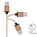 LOVRI 3pack 3ft 6ft 10ft Nylon Braided lightning cords to USB Cable for iPhone 5/5s/5c/5se,6/6s,6/6s Plus,iPod,iPad Mini,iPad,iPad Air [brown & silver]