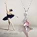 Neoglory Fashion Jewelry Pink Crystal Ballet Dance Girl Pendant Necklace Ballerina for Women Gift 18