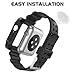 VORI Compatible with Watch Band 44mm, Rugged Protective Case with Sport Silicone Strap Bands Shock-Proof and Shatter-Resistant Case for iWatch Series 4 Edition 44mm Men Women 2018 Release, Black