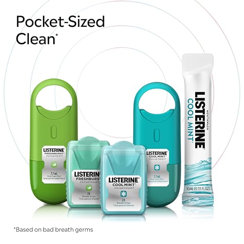 Listerine PocketPaks Mint Strip Dispenser for Fresh Breath (Pack of 3)