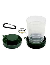 7 Oz. Plegable Camping Cup con mosquetón 4 Pack