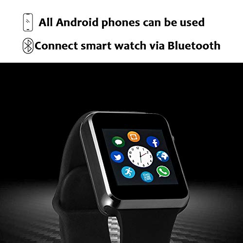 Smart Watch For Android Phones,Touch Screen Bluetooth Smart Watch with Phone Call Text ,Compatible Android iPhone Samsung LG ,Camera Music with TF/SIM Card Slot Step Tracker Watch for Men Women Teens