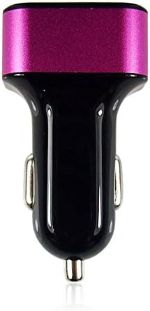 HECHAY 3 USB Multi Ports Car Charger, 36W / 7.2A Fast Car Charger for iPhone 7 - 6s - Plus, iPad Air / Pro / mini, Samsung Galaxy and More - Fuschia