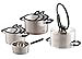 ELO Premium Black Pearl Stainless Steel Kitchen Induction Cookware Pots and Pans Set with Easy-Pour Lids, Heat Resistant Handles and Integrated Measuring Scale, 7-Piece