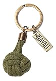 Navali Men's Monkey Fist Keychain One Size Olive Canvas