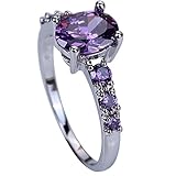 YAZILIND Stunning Wedding Bridal Cubic Zirconia Purple Engagement Ring For Women Gift Size 10