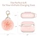 ESR Air Ripple Carrying Case Compatible with AirPods Pro (2nd Generation/1st Generation), Clear Protective TPU Cover with Carabiner, Supports Wireless Charging, Case for AirPods Pro 2, Pink