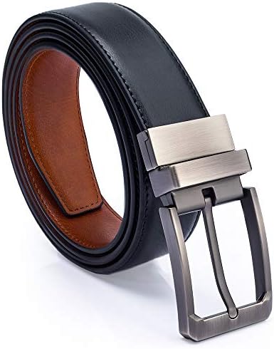 グヒド Guhido ベルト メンズ 本革 リバーシブル 回転式 ビジネス カジュアル スーツ ジーンズ 紳士 ゴルフ ユニフォーム ブランド おしゃれ 大い 細め サイズ バックル 作業用 学生用 男性 ギフト 黒い 茶い ブルー Parapentefamily Com