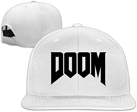 M Angel Adjustable Funny Doom 4 Logo Flat Sun Hats Baseball Cap One Size White