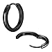 JewelrieShop Hoop Earrings Gold Stainless Steel Huggie Hypoallergenic Surgical Steel Ear Piercings Endless Huggie Hoop Earrings for Women Men (Black, 4 Pairs)